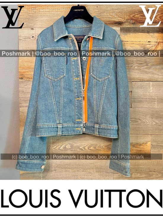Louis Vuitton Jackets & Blazers - Louis Vuitton Blue Jean Denim Jacket, Silver Hardware, Monogram Patch, Authentic